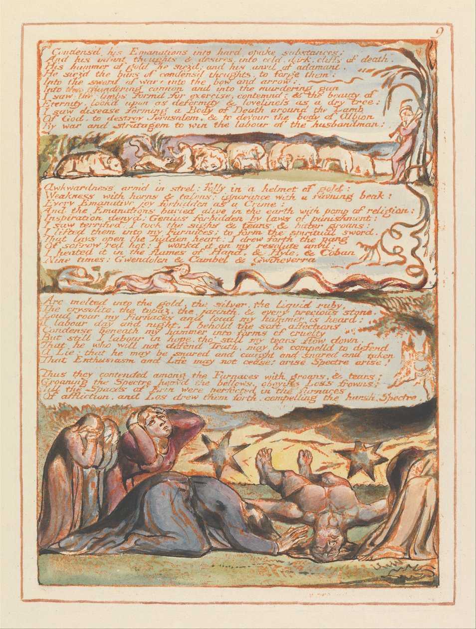 Jeruzalém, deska 9, kondenzujte jeho emanace .... od William Blake