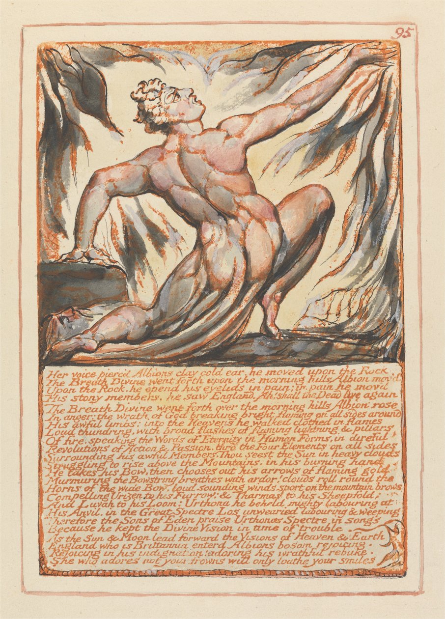 Jeruzalém, deska 95, její hlas probodl Albionovu hliněnou studenou válku ... od William Blake