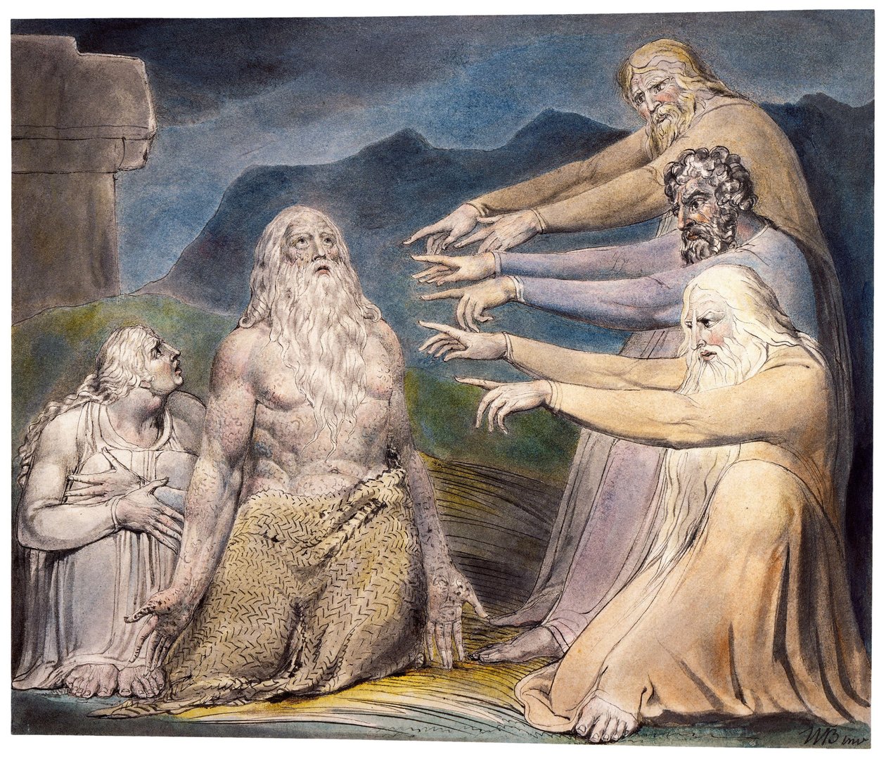 Job pokárán svými přáteli od William Blake