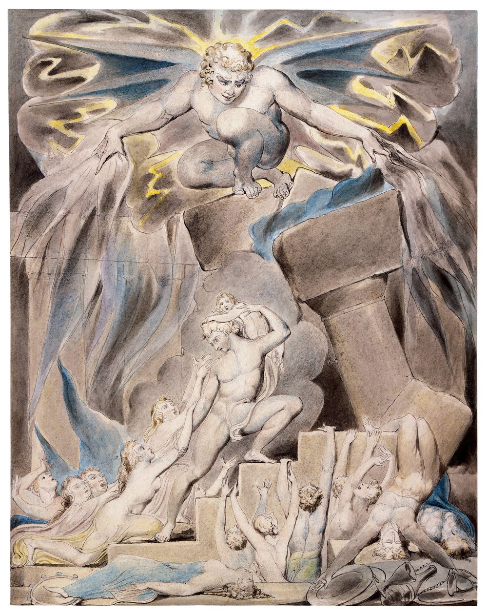 Jobs, synové a dcery zahlceni satanem od William Blake
