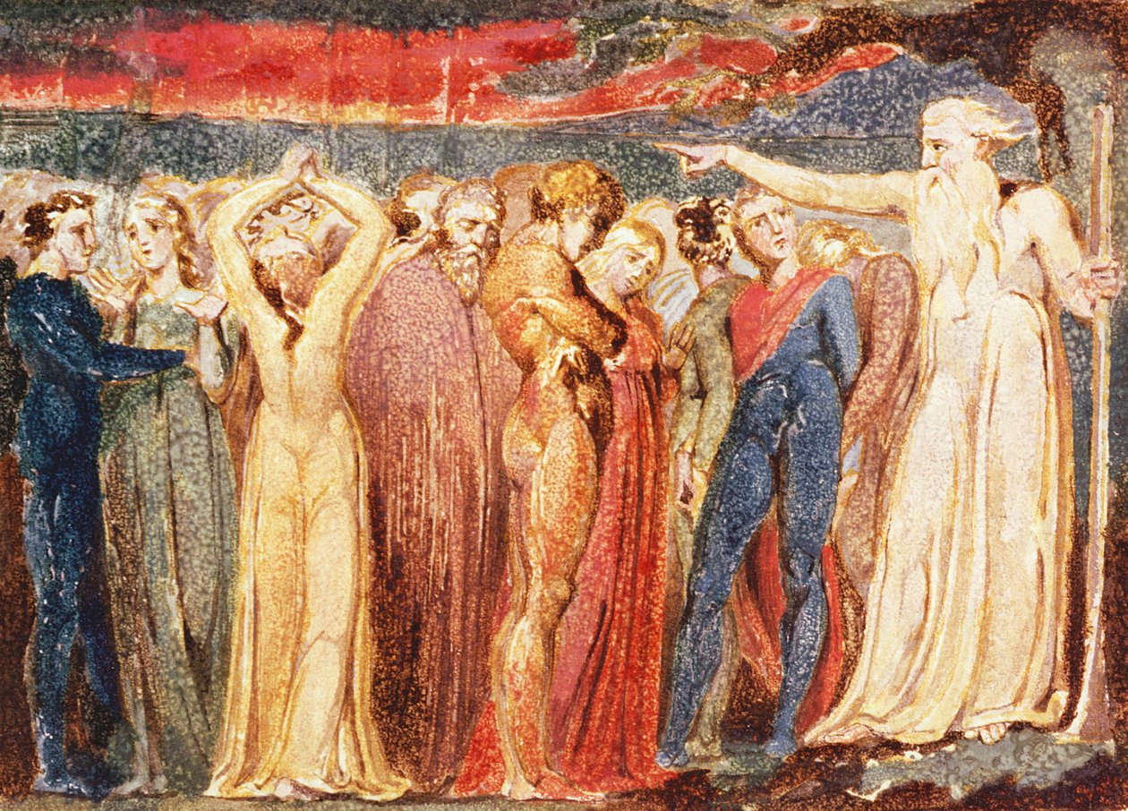 Josef z Arimatie káže obyvatelům Británie od William Blake