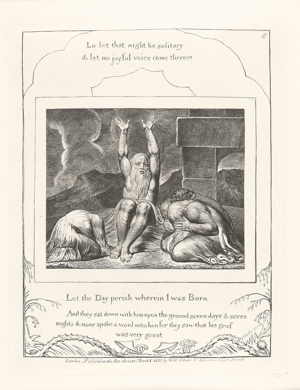 Ať zahyne den, ve kterém jsem se narodil, 1825 od William Blake