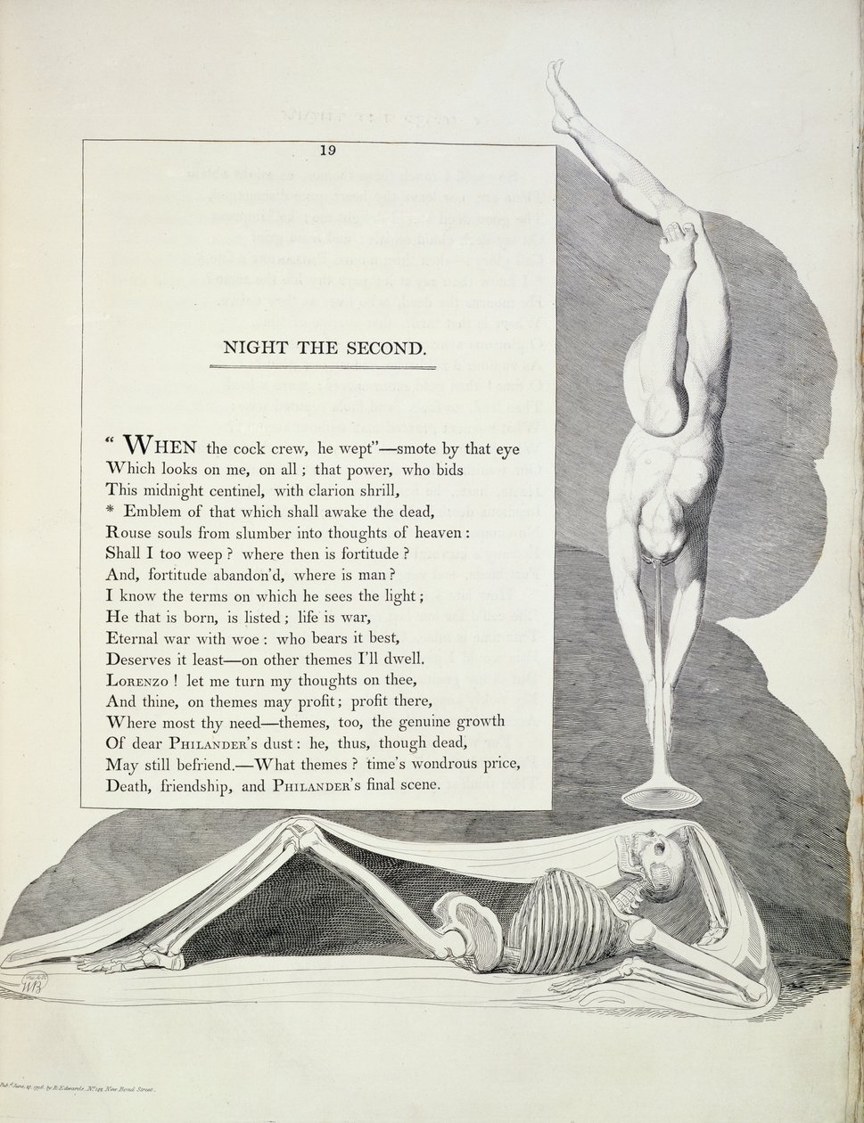 Night Thoughts, Thomas Young (Plate 5: Night the second), 1797 O1: Night Thoughts, Thomas Young, 1797, (plate 5) od William Blake
