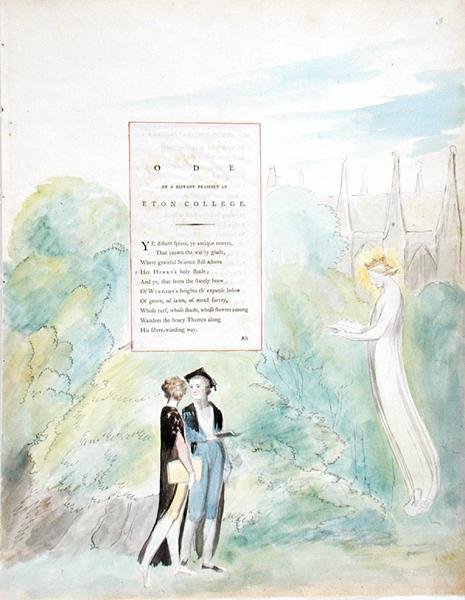 Óda na vzdálenou vyhlídku Eton College, z Básně Thomase Graye, vydané v letech 1797-98 (wc a černý inkoust na papíře) od William Blake