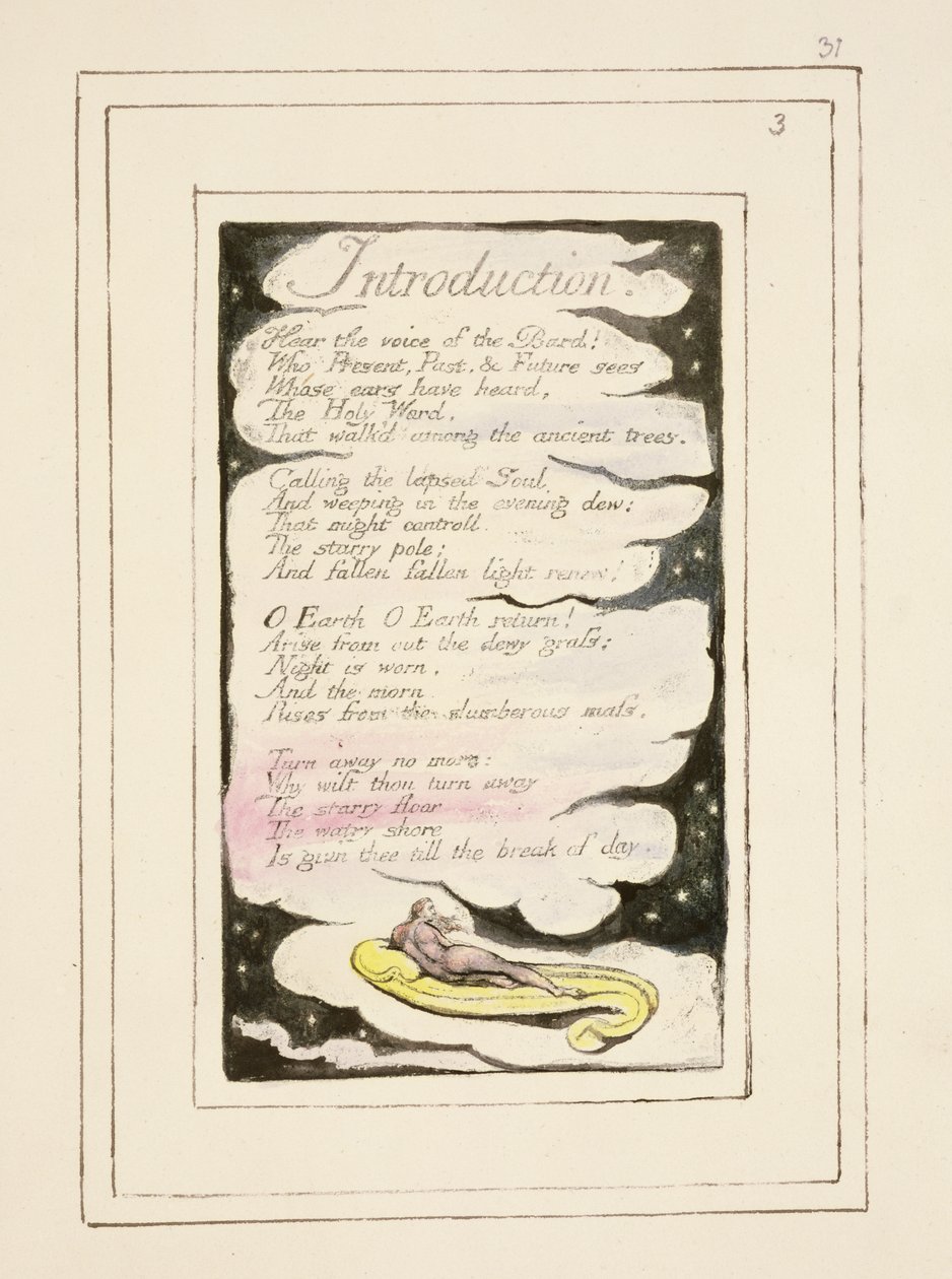 S.124-1950.pt31 Úvod do Songs of Experience: deska 31 z Songs of Innocence and of Experience (kopie R) c.1802-08 (lept, inkoust a wc) od William Blake