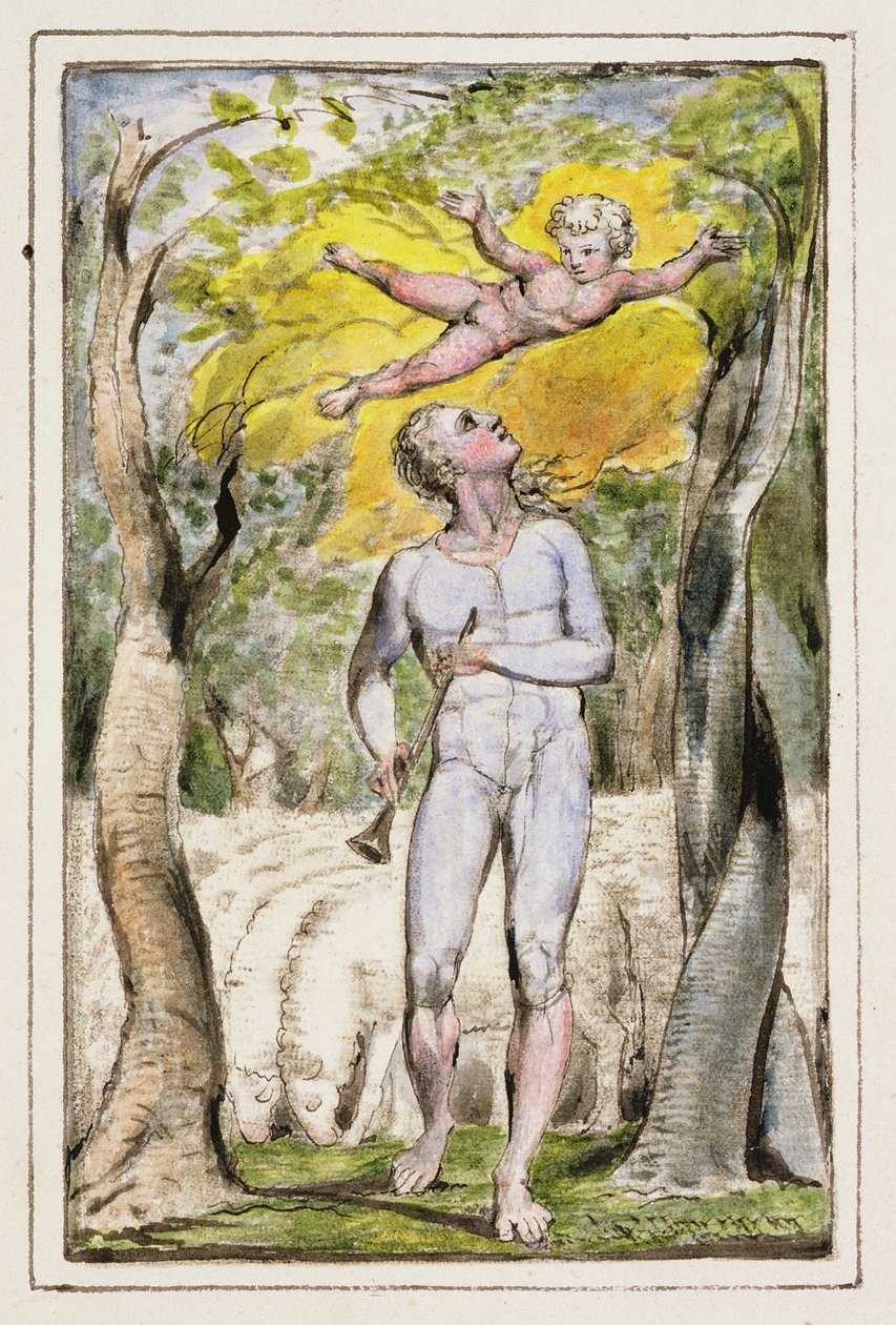 S.124-1950.ptl Frontispis k Songs of Innocence: deska 1 z Songs of Innocence and of Experience (kopie R) c.1802-08 (lept, inkoust a wc) od William Blake