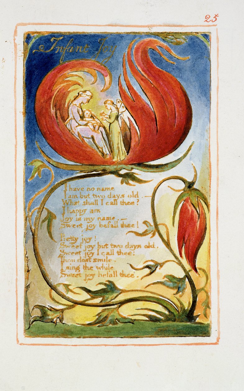 S.125-1950.pt25 Infant Joy: deska 25 z Songs of Innocence and of Experience (kopie AA) c.1815-26 (lept, inkoust a wc) od William Blake