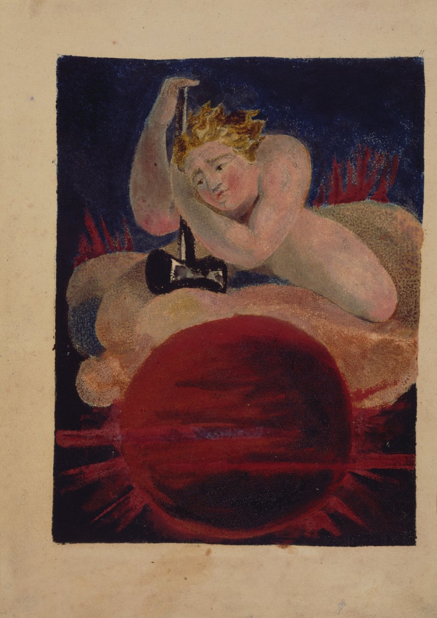 Deska 8 z The Song of Los, kopie B, ve sbírce Kongresové knihovny. od William Blake