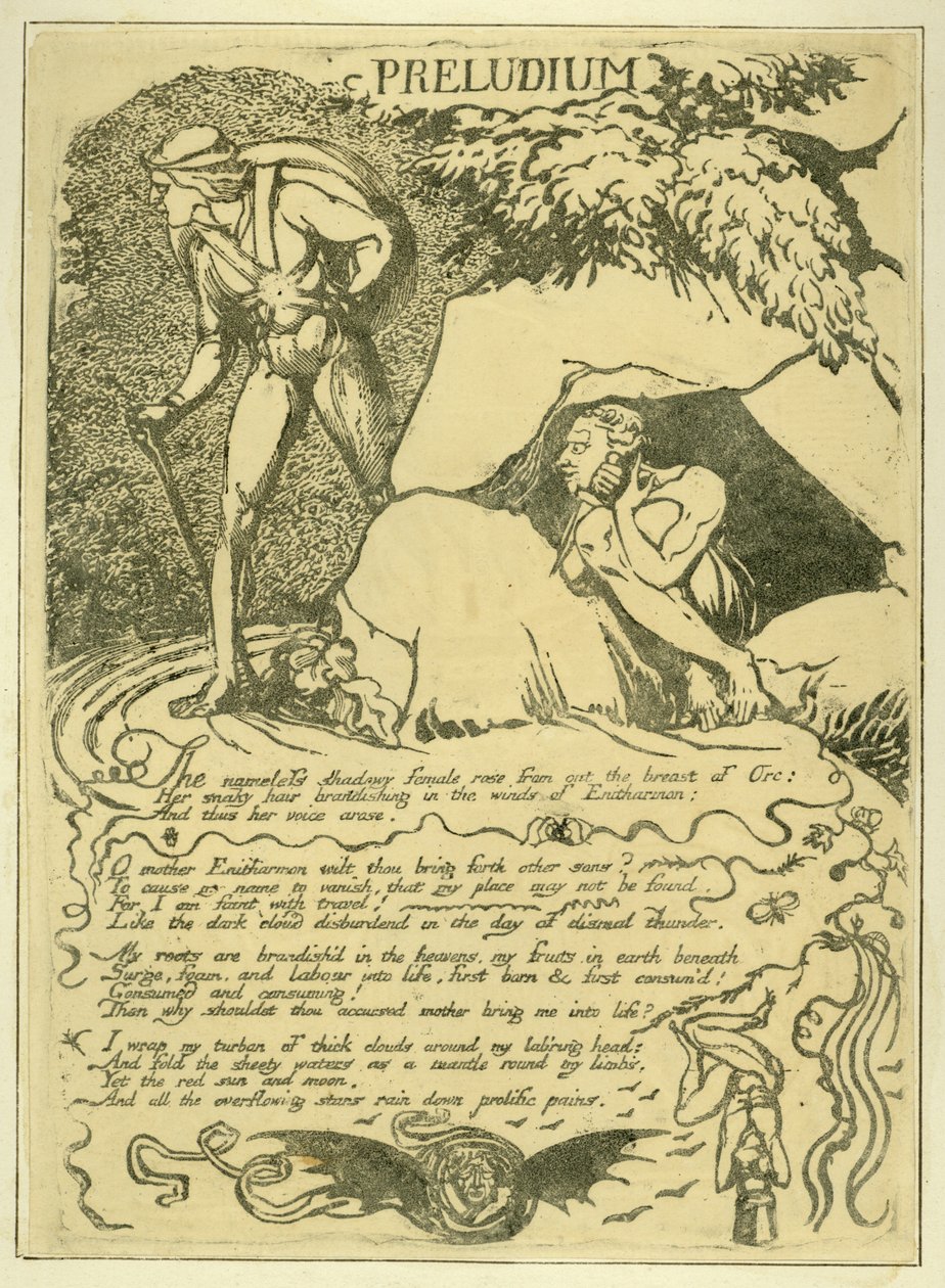 "Preludium", deska 3 z knihy "Evropa. Proroctví", 1823 (litografie) od William Blake