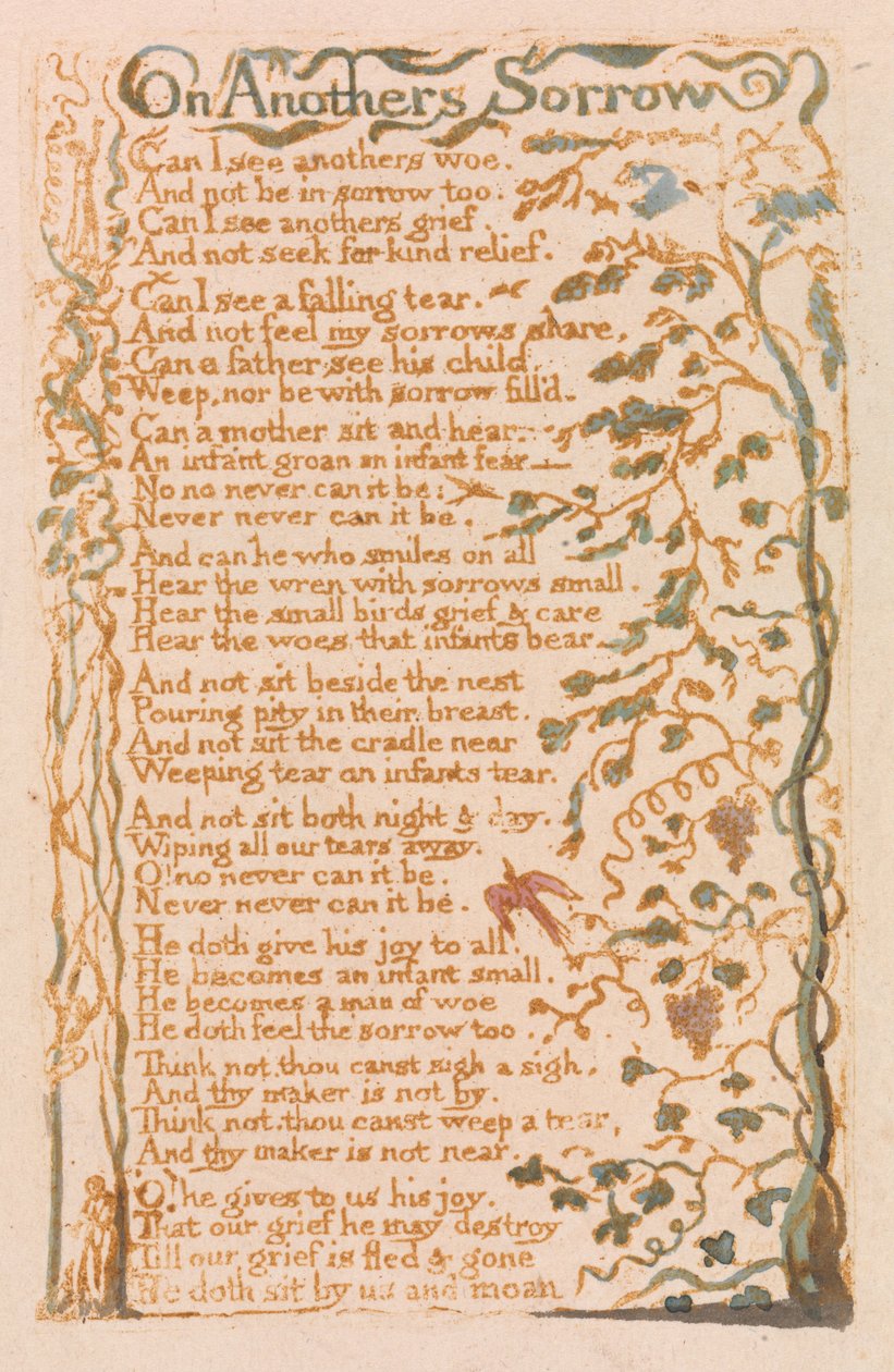 Songs of Innocence, Plate 24, On Anothers Sorrow (Bentley 27) od William Blake
