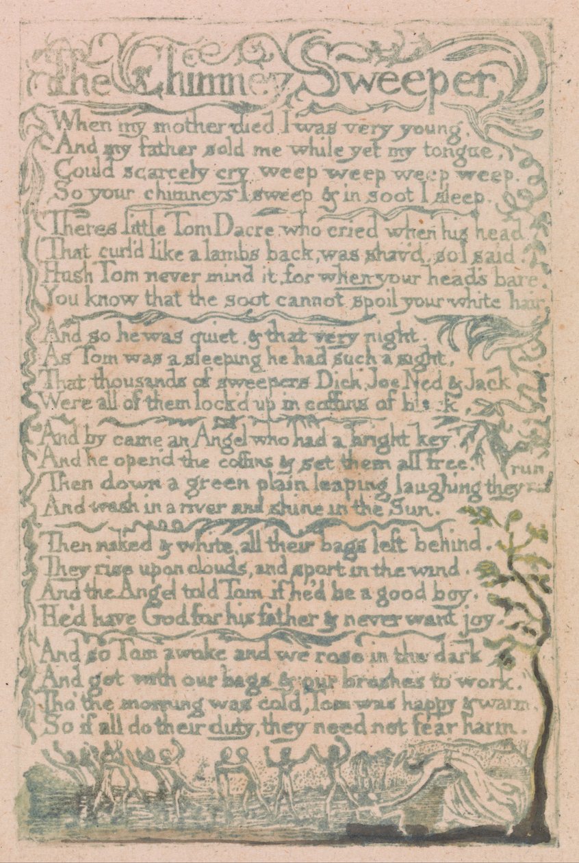 Songs of Innocence and of Experience, Plate 10, The Chimney Sweeper (Bentley 12) od William Blake