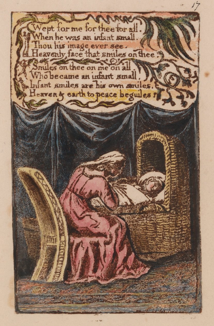 Písně nevinnosti a zkušeností, deska 17, píseň kolébky (Bentley 17) od William Blake