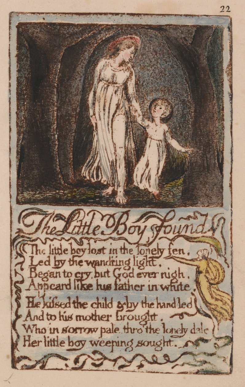 Písně nevinnosti a zkušeností, talíř 22, od William Blake