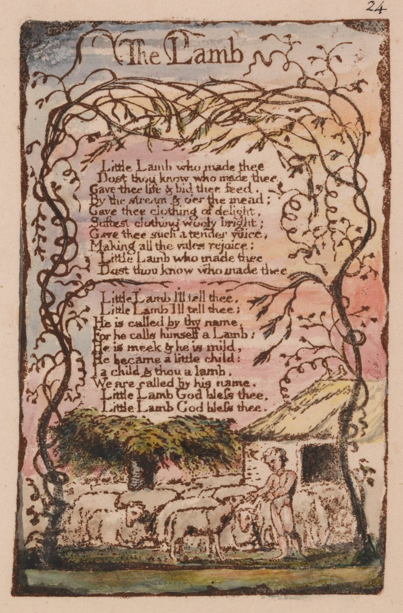 Písně nevinnosti a zkušeností, talíř 24, od William Blake