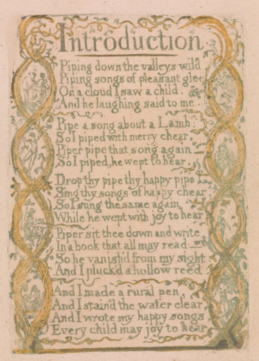 Songs of Innocence and of Experience, Plate 3, Introduction (Bentley 4) od William Blake