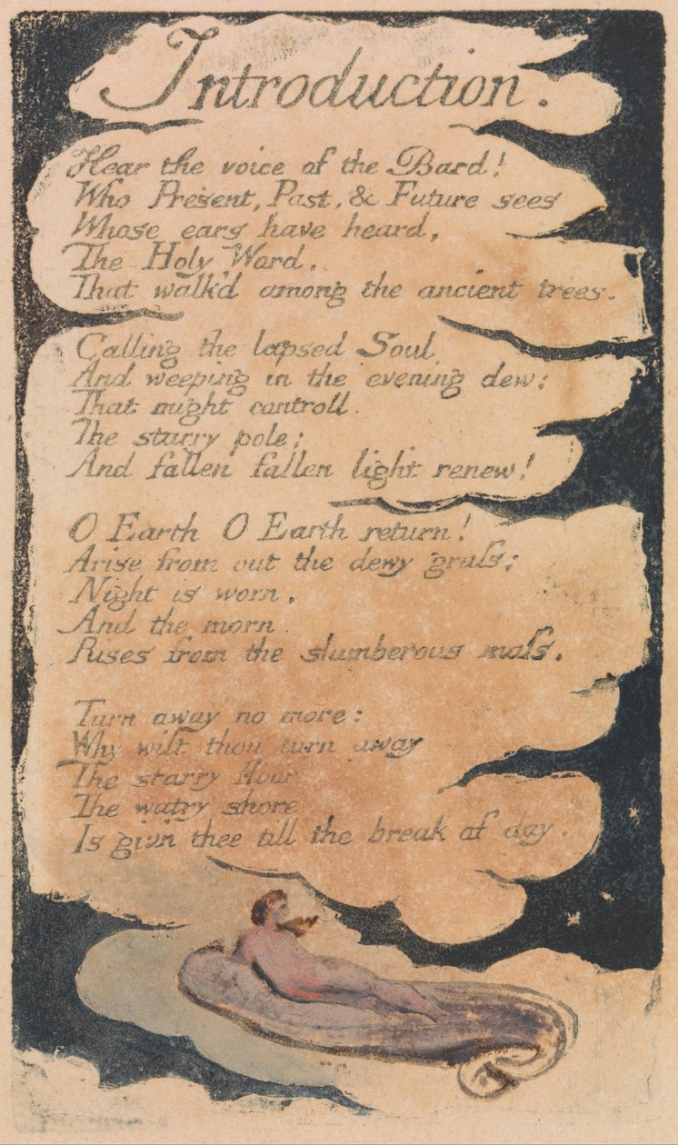 Písně nevinnosti a zkušeností, talíř 34, od William Blake