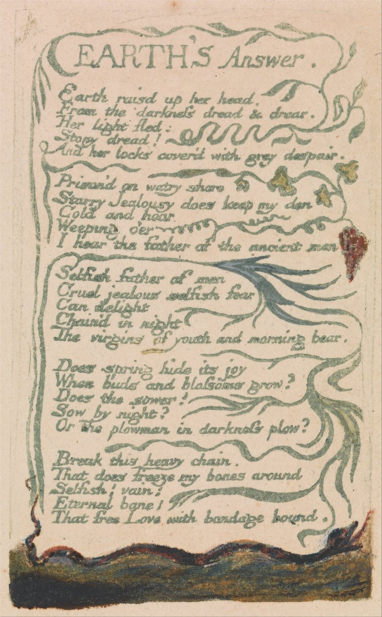 Písně nevinnosti a zkušeností, talíř 35, od William Blake