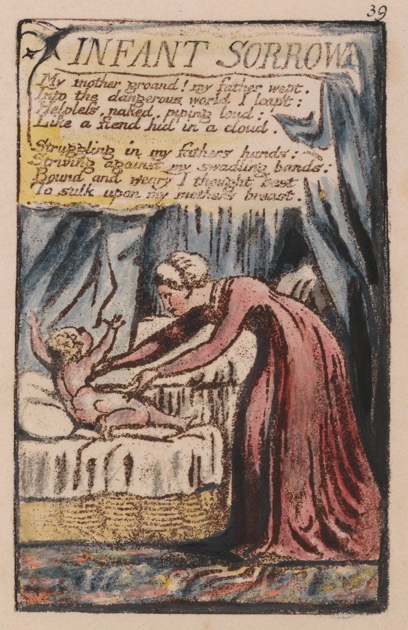 Písně nevinnosti a zkušeností, talíř 39, Infant Sorrow (Bentley 48) od William Blake