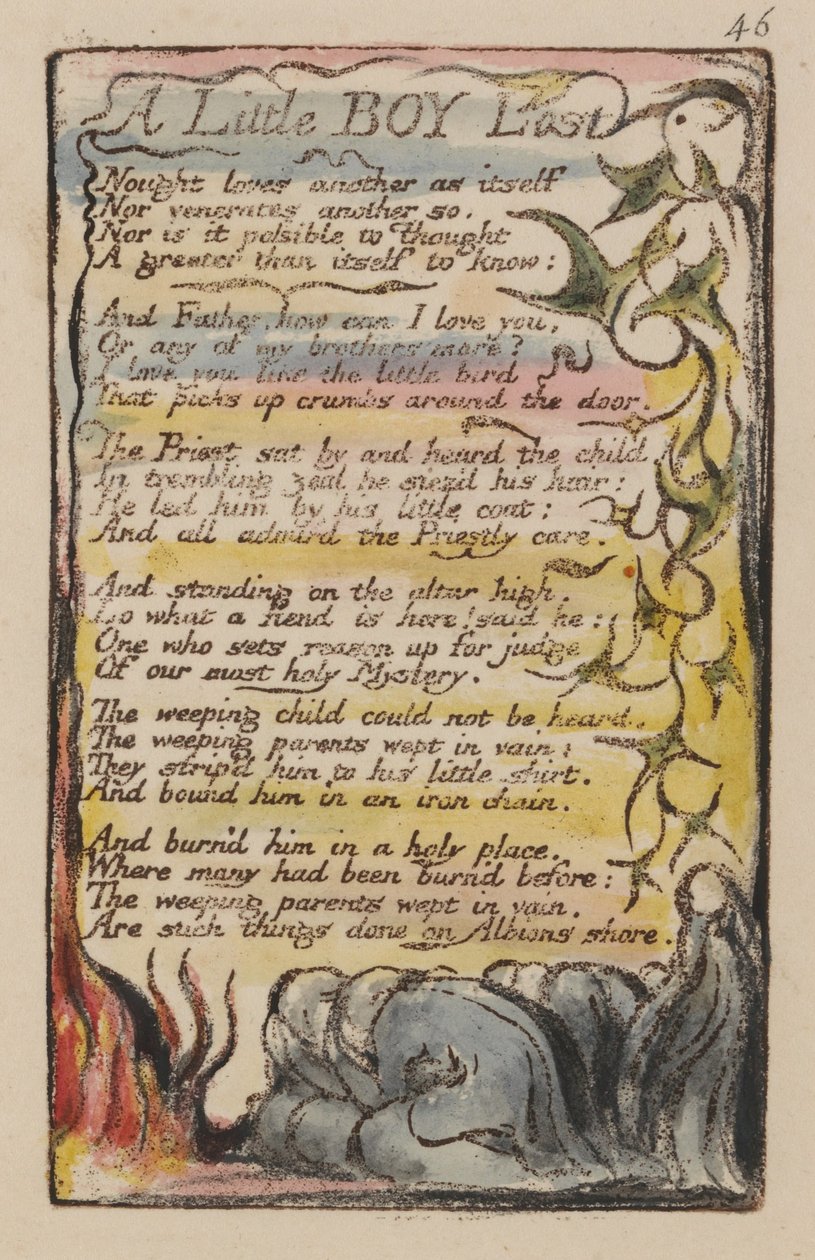 Písně nevinnosti a zkušeností, talíř 46, od William Blake