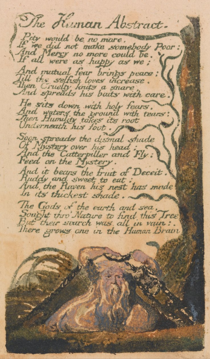 Písně nevinnosti a zkušeností, deska 46, The Human Abstract (Bentley 47) od William Blake