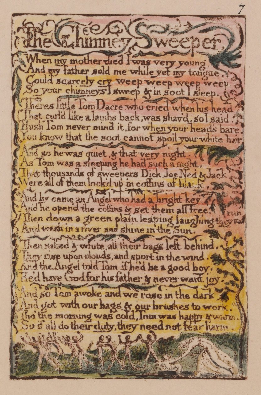 Songs of Innocence and of Experience, Plate 7, The Chimney Sweeper (Bentley 12) od William Blake