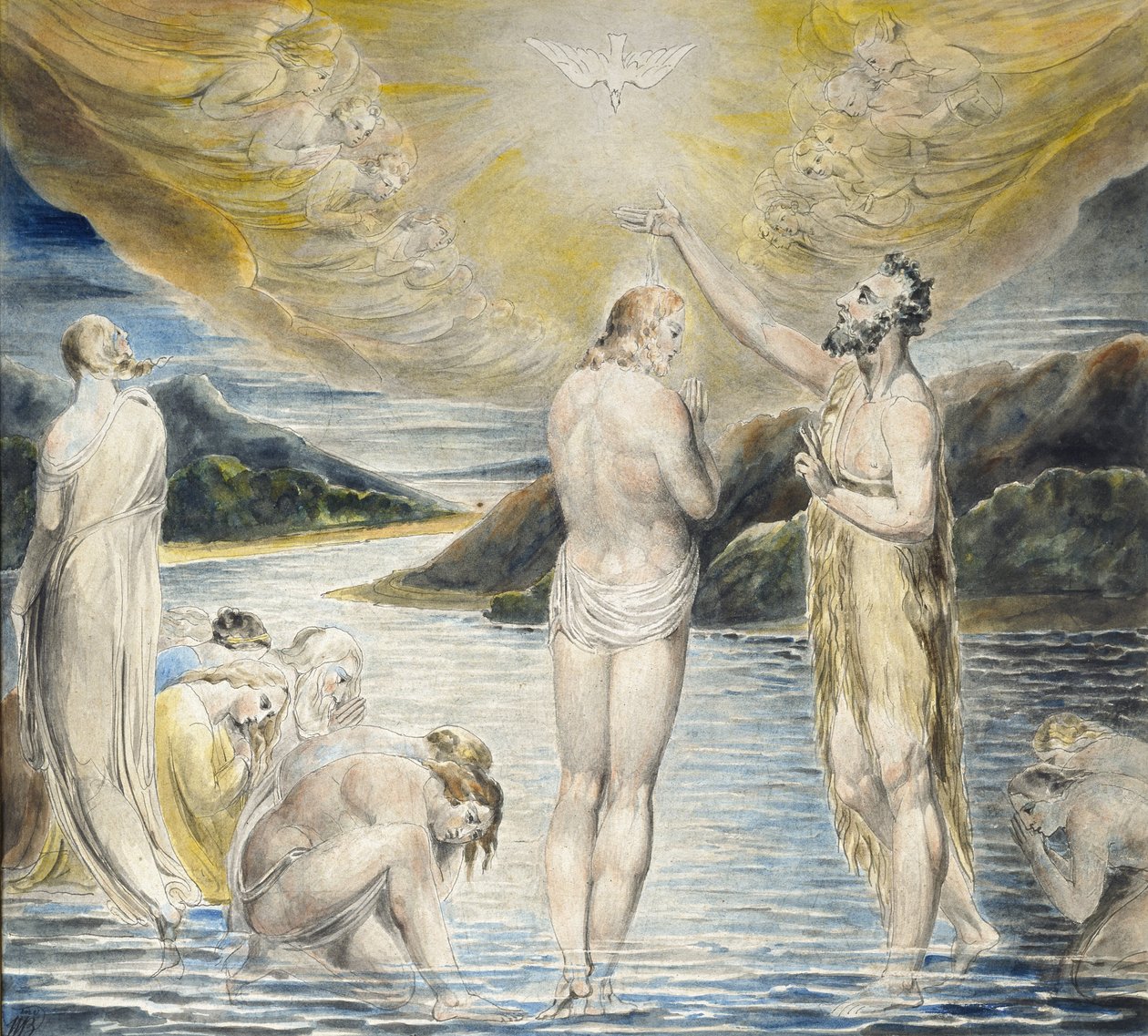 Křest Krista, 19. století od William Blake