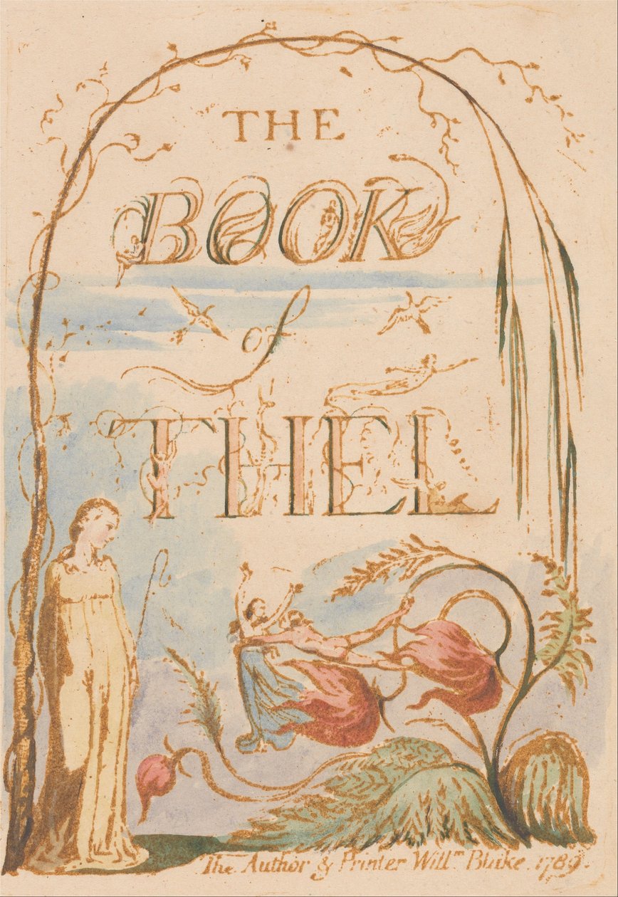 Kniha Thel, deska 2, titulní stránka od William Blake
