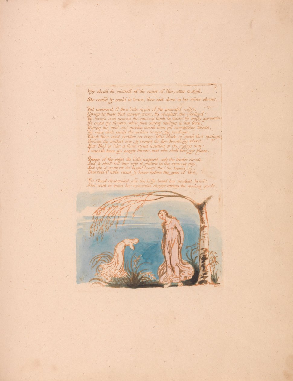 Kniha Thel, talíř 4, Proč by měla milenka. . . . od William Blake
