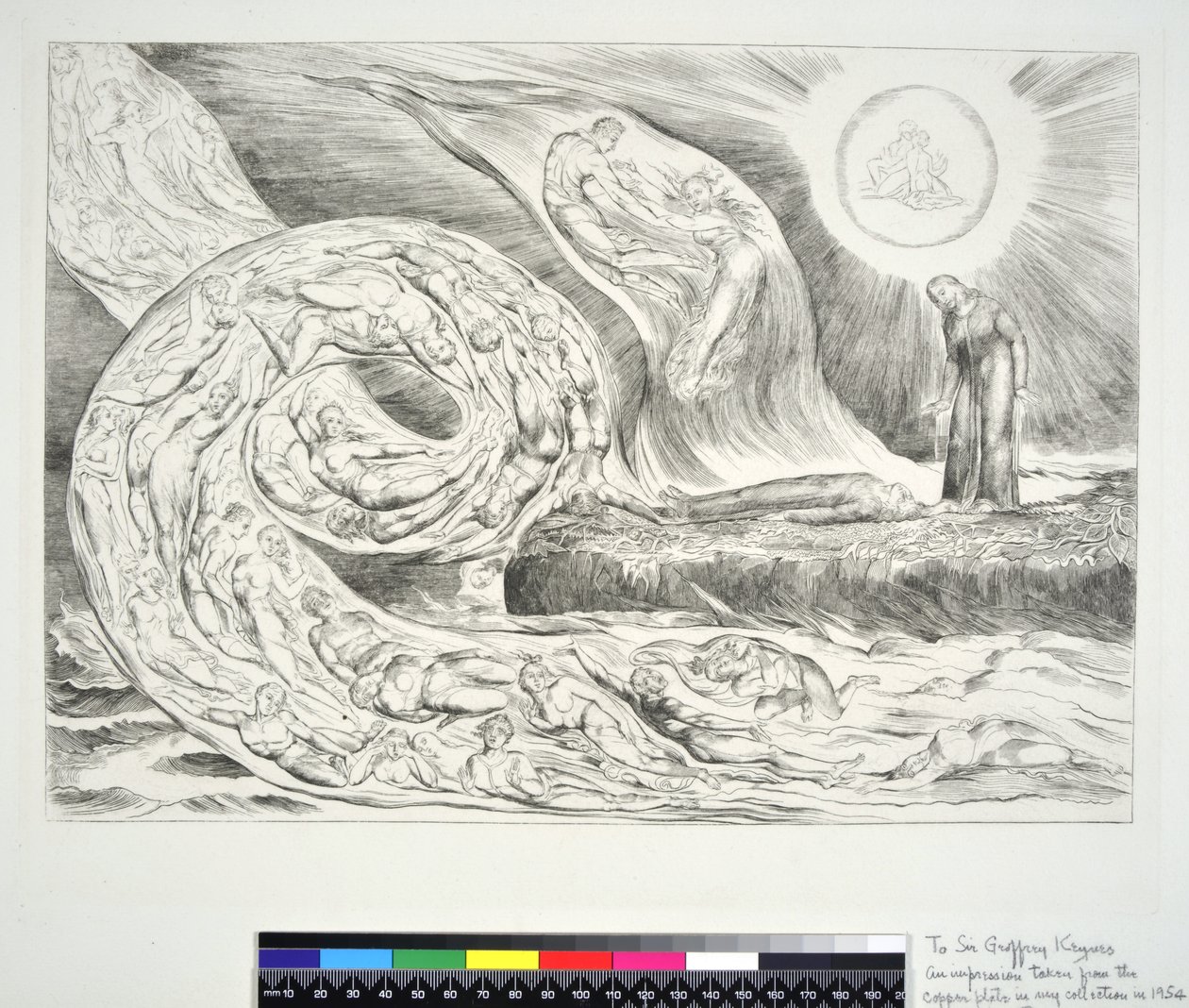 Kruh chlípných: , ilustrace k "Božské komedii" od Dante Alighieriho, 1954 od William Blake