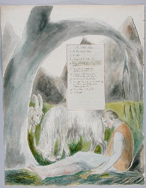 The Fatal Sisters, design 66 z The Poems of Thomas Gray, 1797-98 (wc s perem a inkoustem na papíře) od William Blake