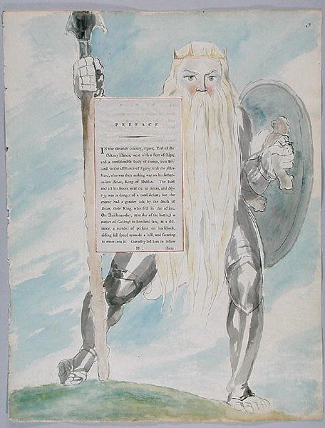 The Fatal Sisters, design 69 z The Poems of Thomas Gray, 1797-98 (wc s perem a inkoustem na papíře) od William Blake