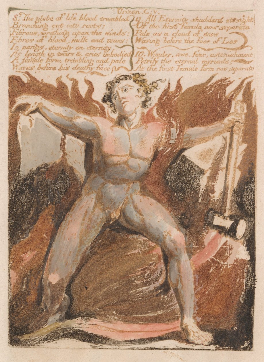 První kniha Urizena, talíř 17, 8. Krev světa se třásla ... (Bentley 18) od William Blake