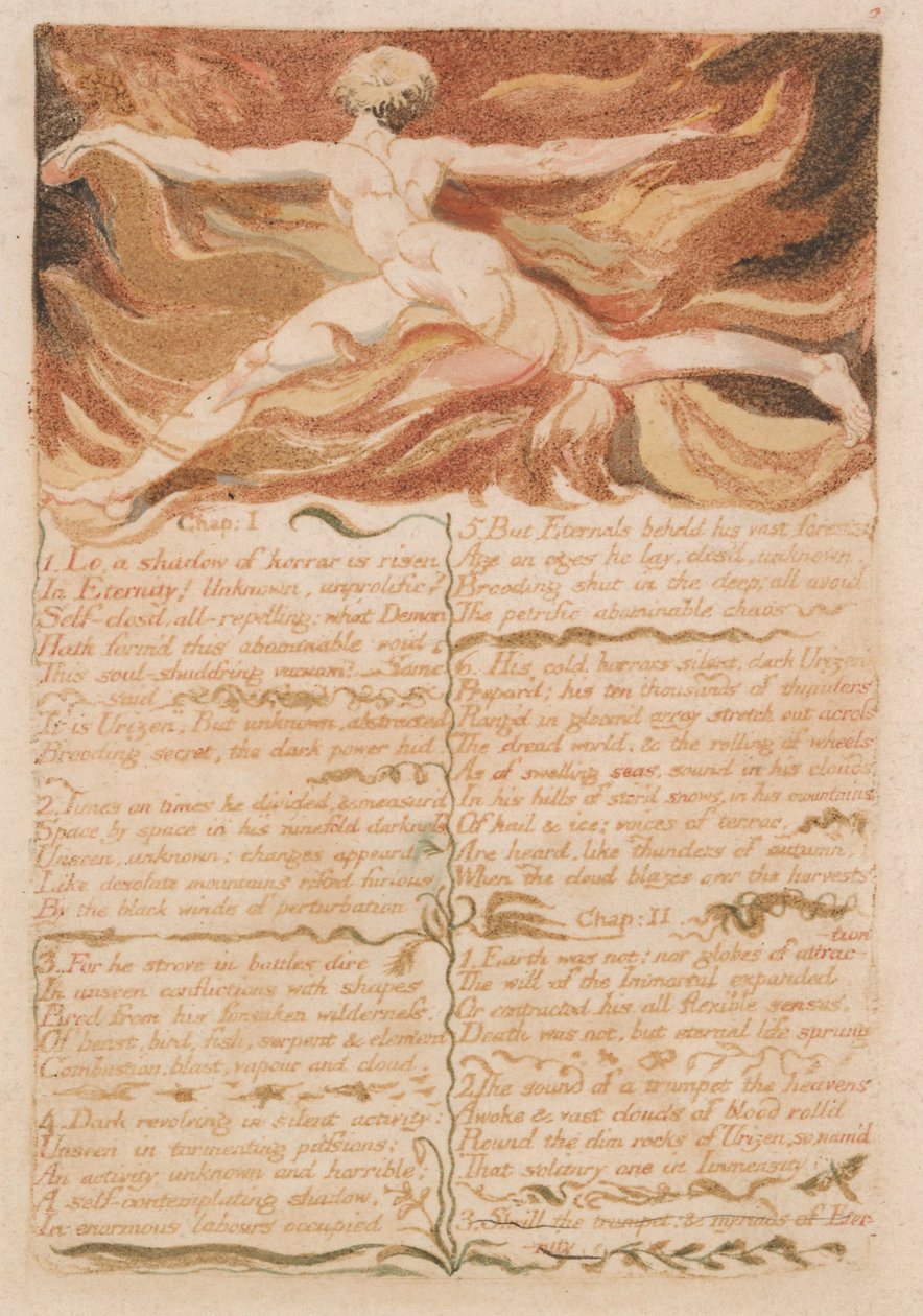 První kniha Urizena, talíř 5, od William Blake