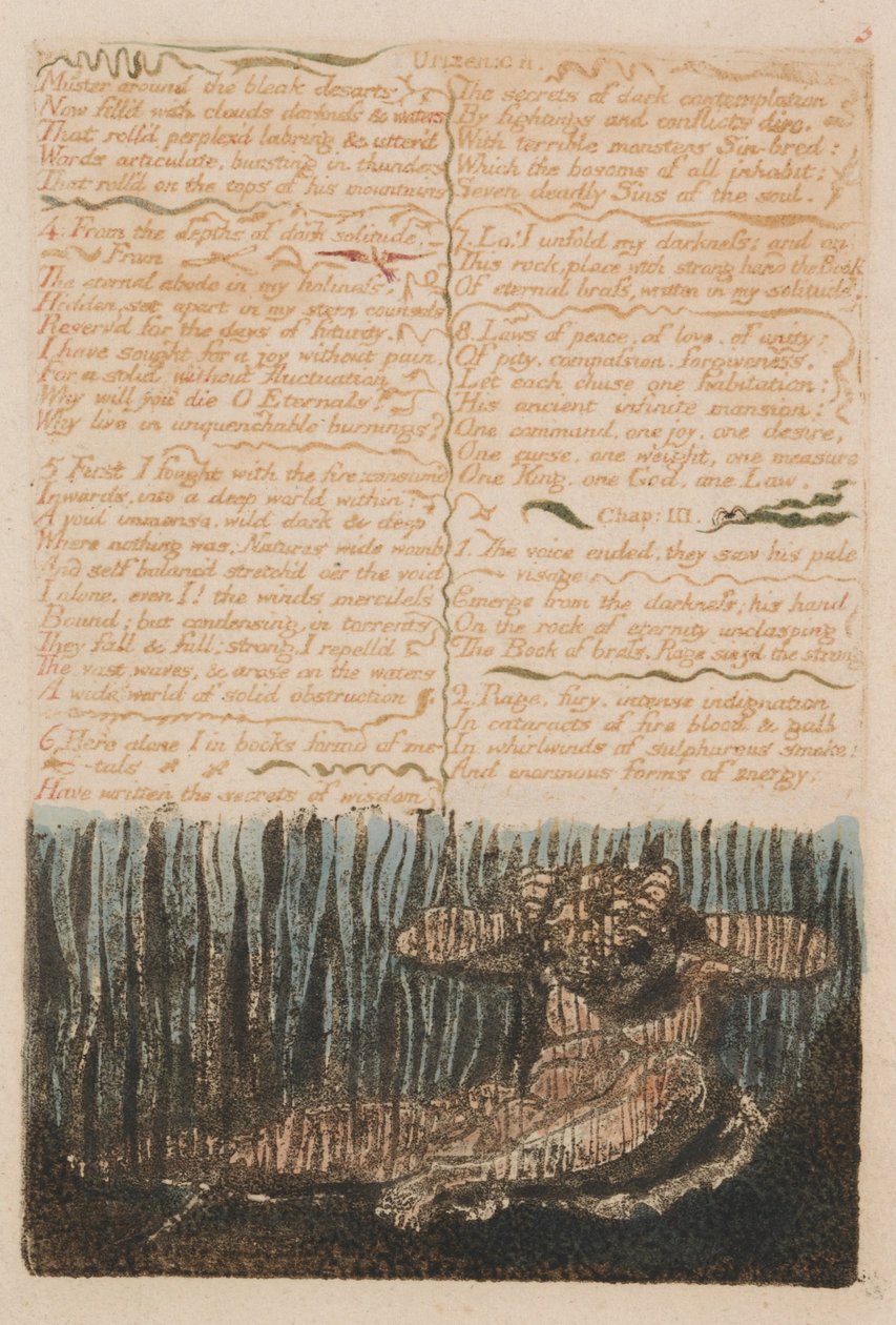 První kniha Urizena, deska 6, shromáždění kolem Bleak Desarts .... (Bentley 4) od William Blake