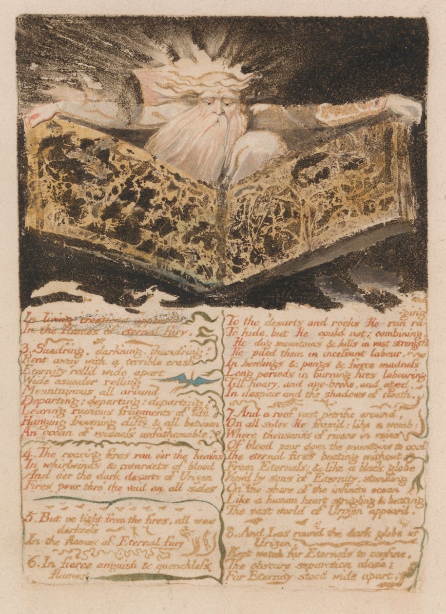 První kniha Urizena, talíř 8, od William Blake