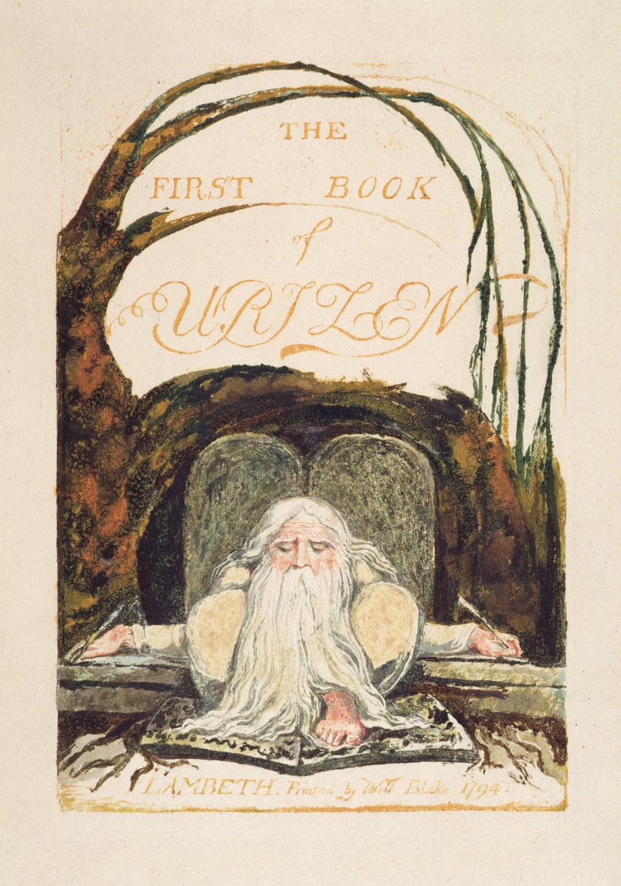 The First Book of Urizen, deska 1, 1794 (reliéfní lept s wc) od William Blake