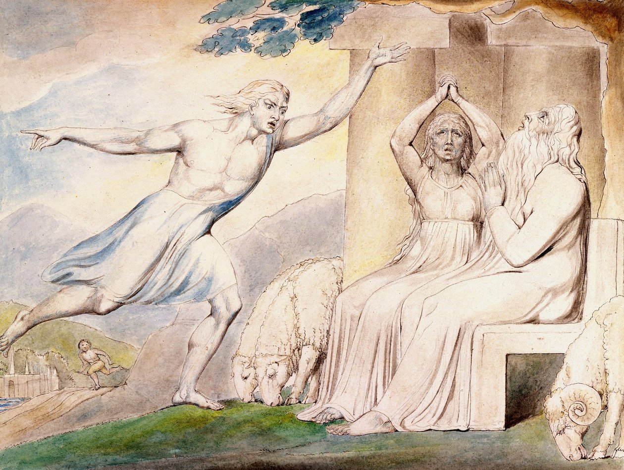 Poslové vyprávějí Jobovi o jeho neštěstí od William Blake