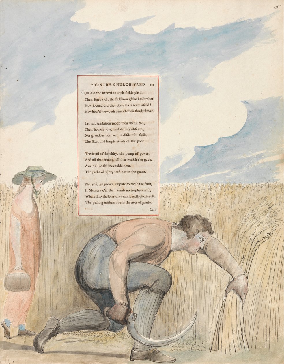 Básně Thomase Graye, Design 109, Elegy napsané na venkovském kostelním dvoře. od William Blake