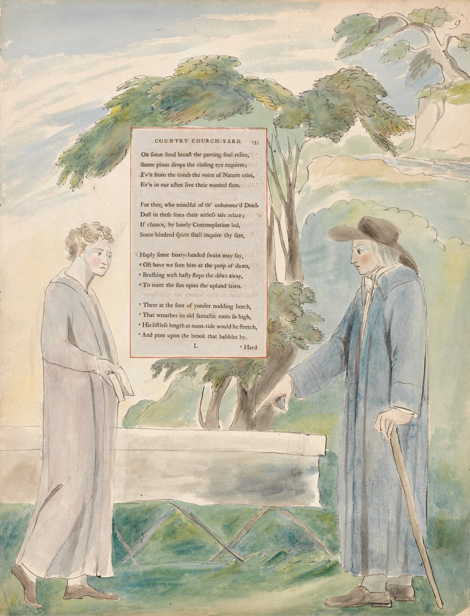 The Poems of Thomas Gray, Design 113, Elegy Written in a Country Church-Yard. od William Blake