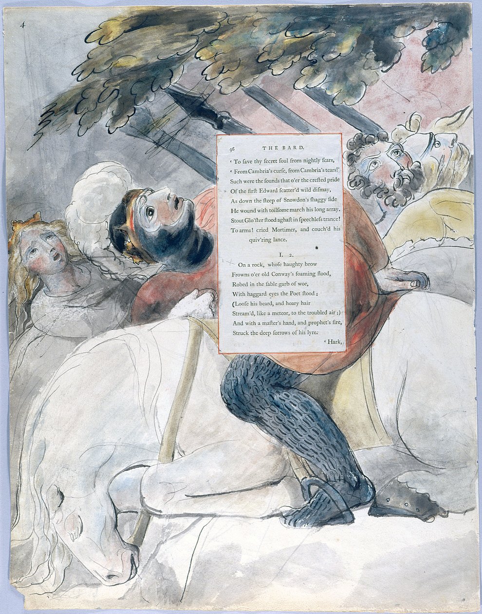 Básně Thomase Graye, Design 56 The Bard 04 od William Blake