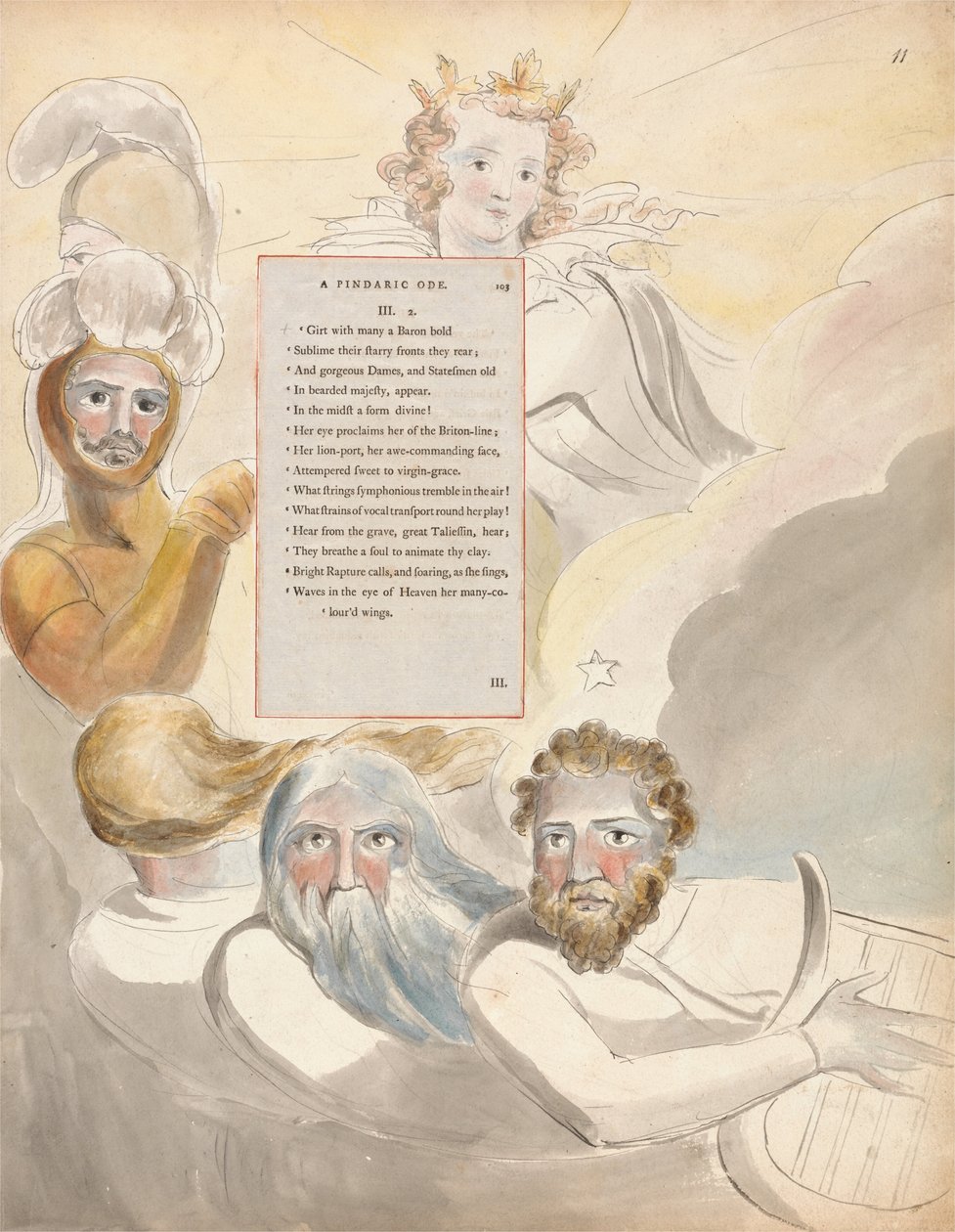 Básně Thomase Graye, Design 63, The Bard. od William Blake