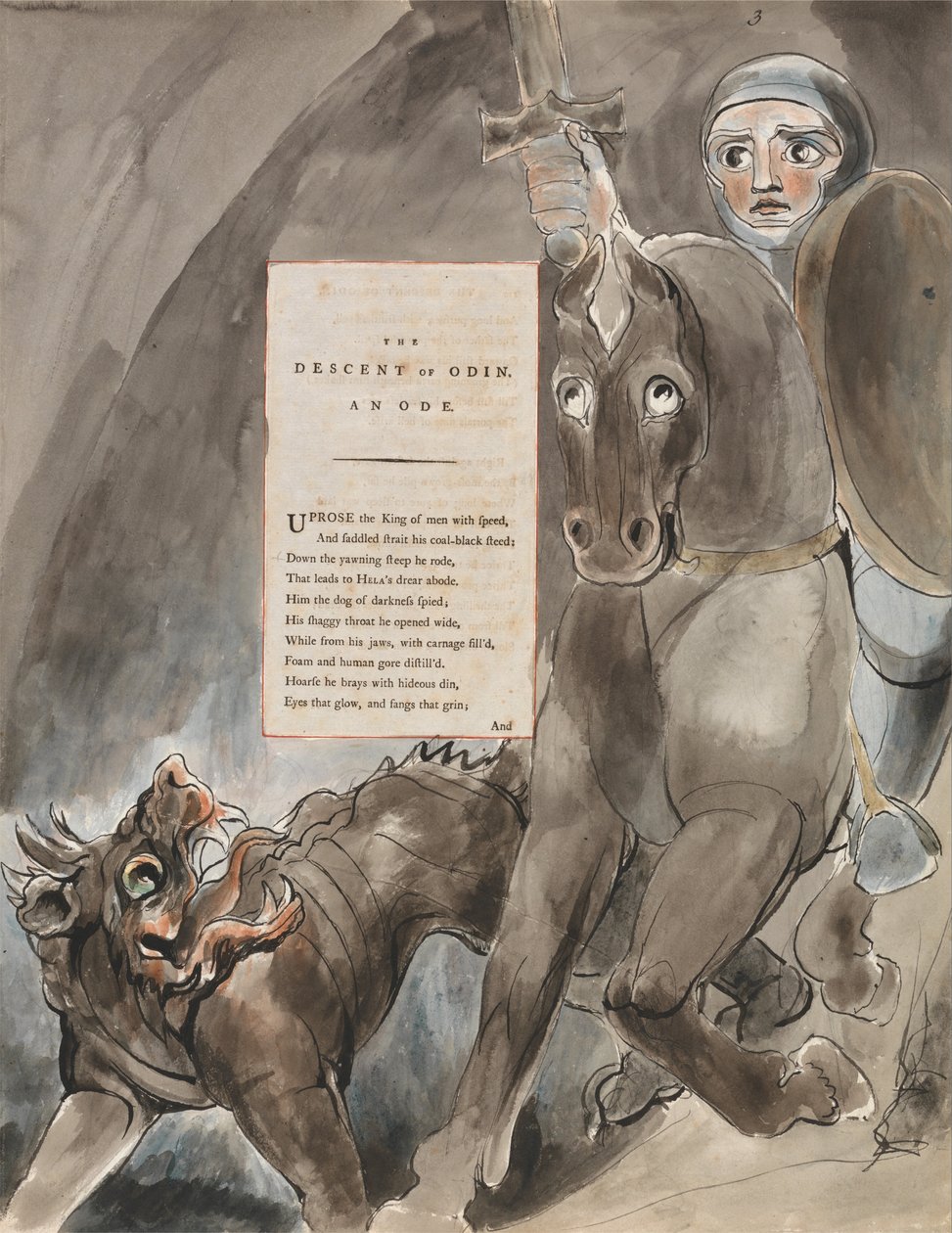 The Poems of Thomas Gray, Design 79, The Descent of Odin. od William Blake