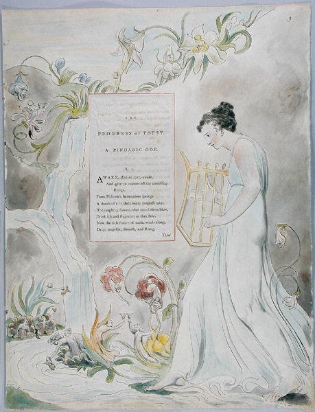 The Progress of Poesy, design 43 z The Poems of Thomas Gray, 1797-98 (wc s perem a černým inkoustem na papíře) od William Blake