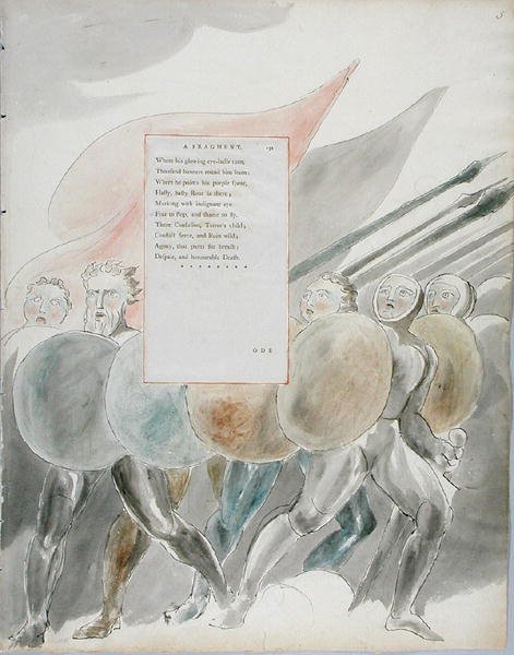 The Triumphs of Owen, design 91 z The Poems of Thomas Gray, 1797-98 (wc s perem a inkoustem na papíře) od William Blake