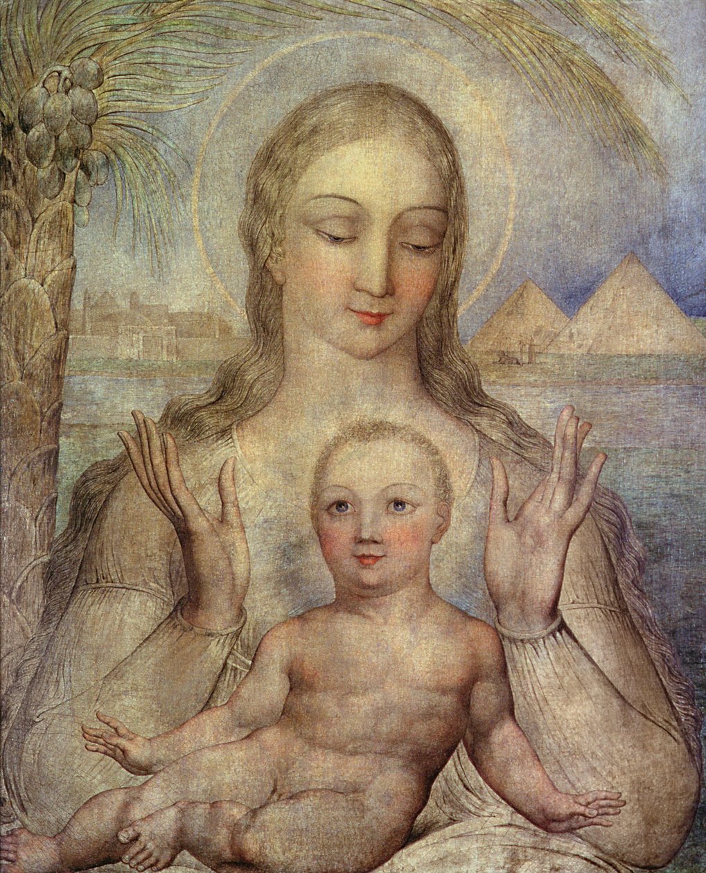 Panna a dítě v Egyptě, 1810 od William Blake
