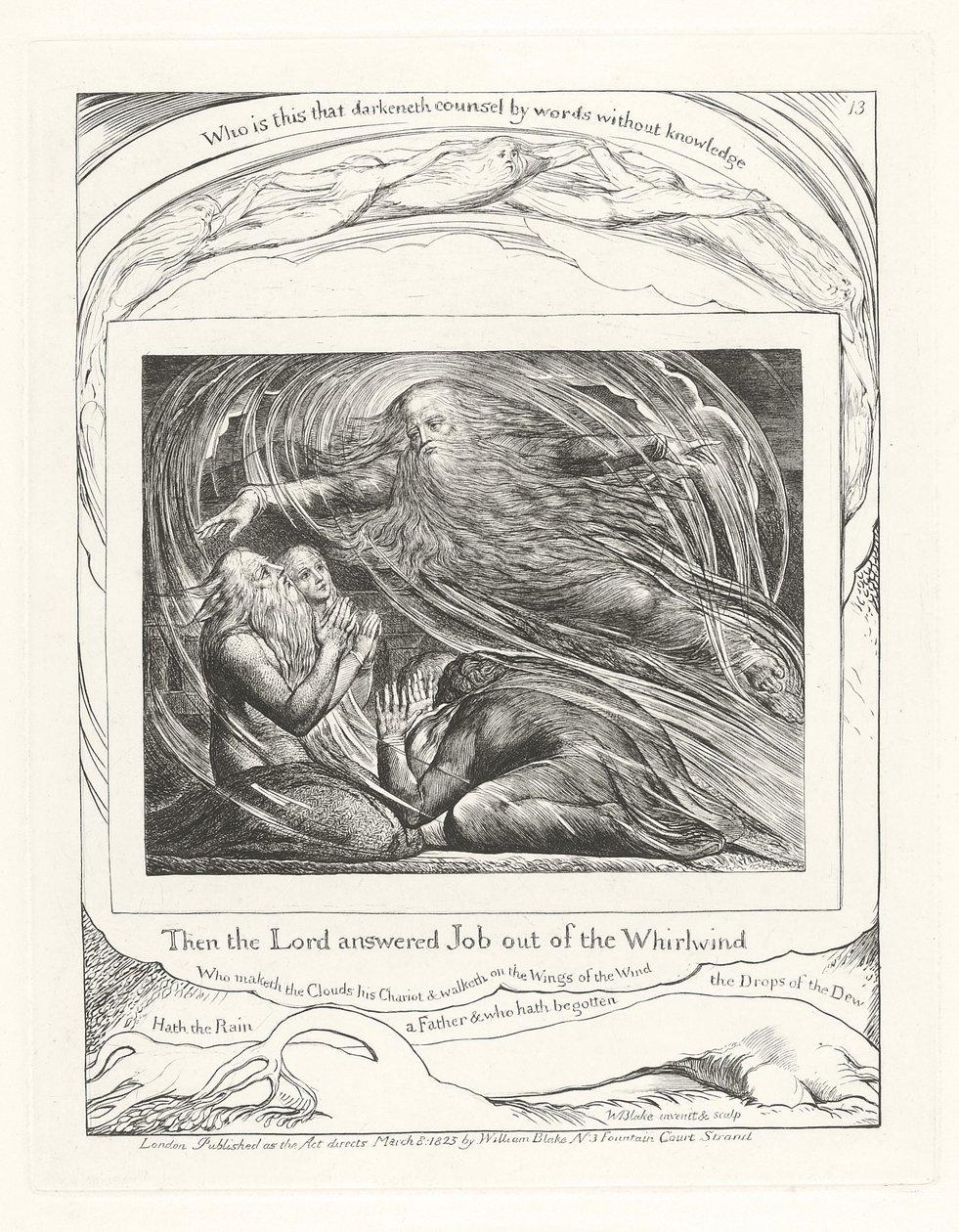 Potom Pán odpověděl Jobovi z vichru, 1825 od William Blake