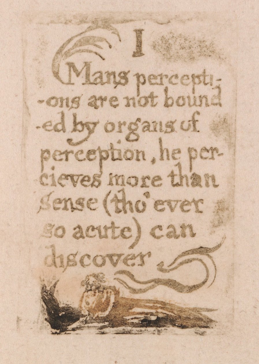 Neexistuje žádné přirozené náboženství, talíř 10, vnímání člověka není omezeno. . . . (Bentley b3) od William Blake