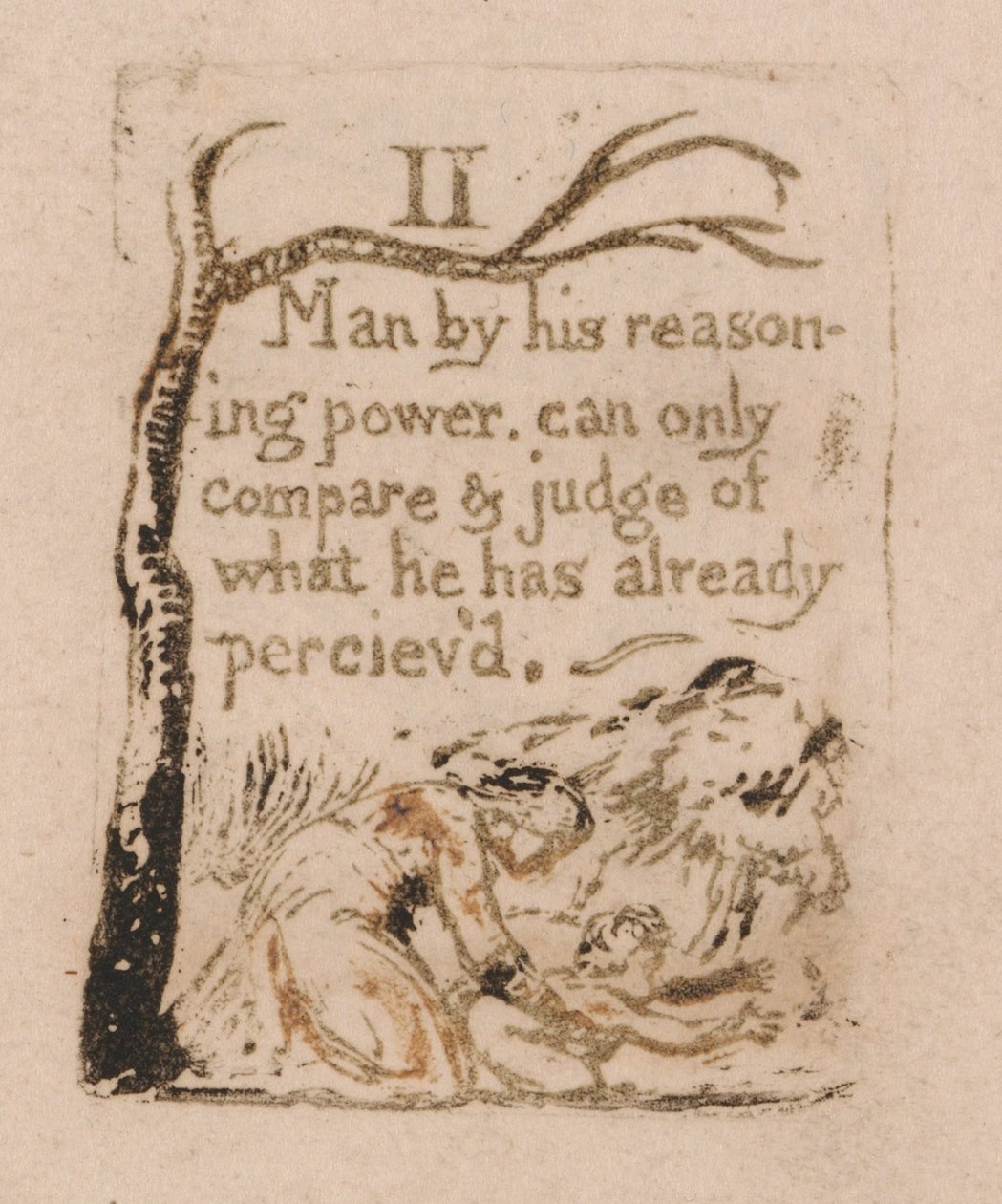 Podle jeho schopnosti uvažování neexistuje přirozené náboženství, talíř 4, II. . . . (Bentley a5) od William Blake