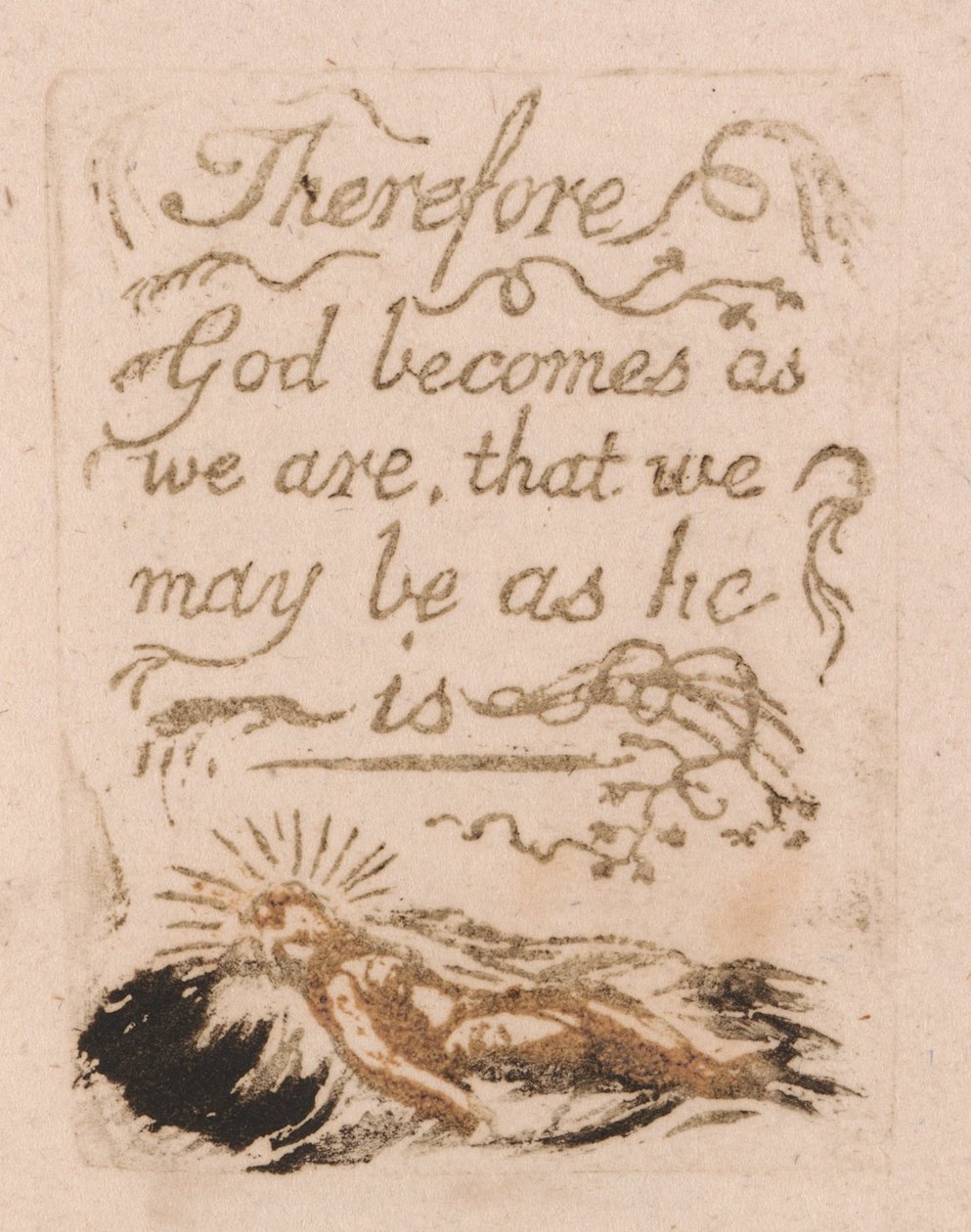 Neexistuje žádné přirozené náboženství, talíř 9, proto se Bůh stává. . . . (Bentley b12) od William Blake