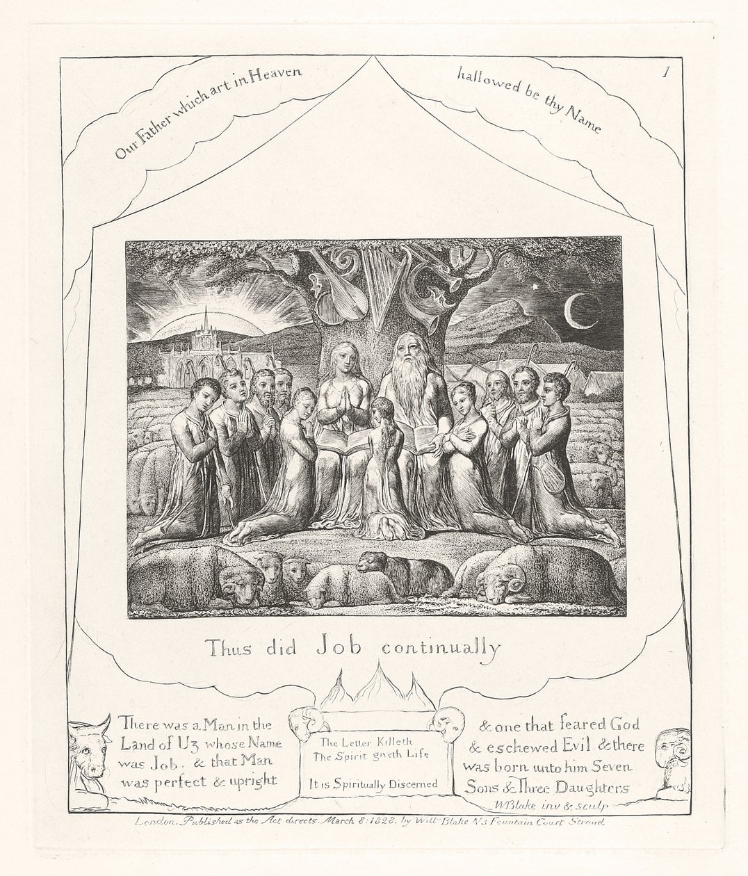 Tak to dělal Job neustále, 1825 od William Blake